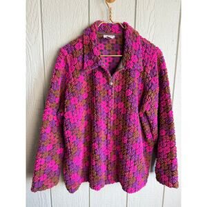 Vintage 90s Breckenridge Textured Floral Zip-Up Jacket, 2X